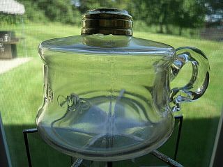 Vintage Little Buttercup Oil Kerosene Glass Finger Lamp Applied Handle