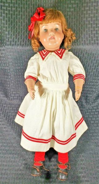 Antique 19 " Schoenhut Miss Dolly Doll Wooden,  Pat 