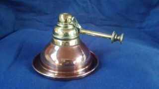 Unusual Antique Copper Oil Lamp By Hinks