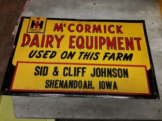 Ih International Harvester Mccormick Dairy Equipment Sign Nos
