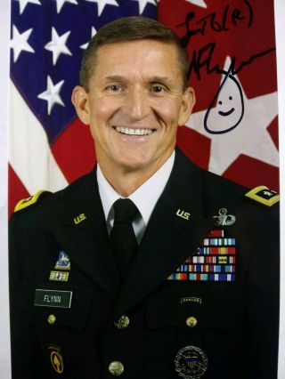 Michael Flynn Hand Signed Autograph 4x6 Photo - Us National Security - Trump