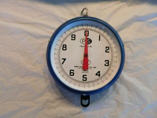 Old Vintage Industrial Penn Weight Scale 20 Blue Collectible Decor Steampunk