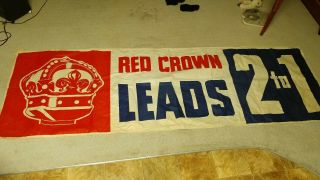 Vintage Red Crown Gasoline Banner