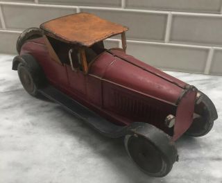 Fabulous Vintage Antique 1910s Or 1920s Large 18” Steel Toy Car