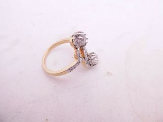 18ct gold 1ct diamond ring,  old and rose cut diamond French art deco period 2