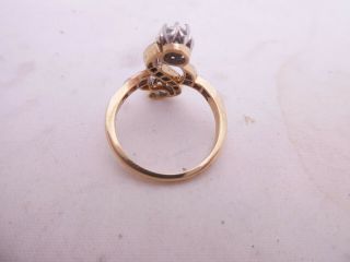 18ct gold 1ct diamond ring,  old and rose cut diamond French art deco period 3