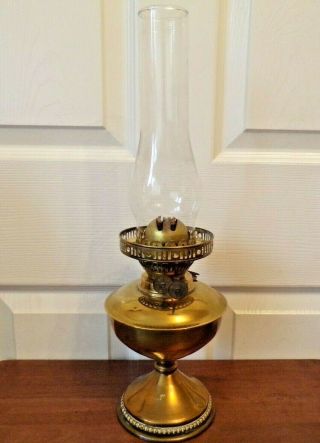 A Pretty Vintage Brass Oil Lamp With Shade Ring Order