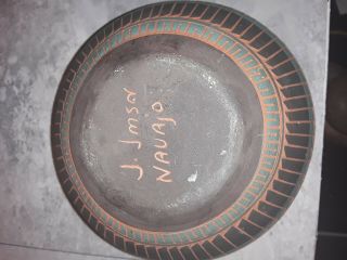 Navajo Native American Etched Pottery Bowl Signed,  Southwest Home Decor 3