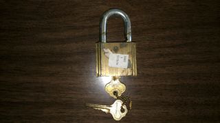 Make Offer Vintage Ilco Brass Padlock Lock With 2 Keys Made In The Usa