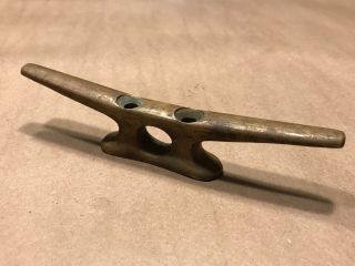 Vintage Solid Brass 6 " Cleat Maritime Boat Ship Antique