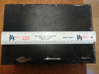 Vintage Black Metal Security Deed Box,  Strong,  Deposit Box,  With Key