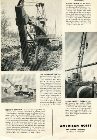 1956 American Truck Crane And Shovel Ad American Hoist And Derrick
