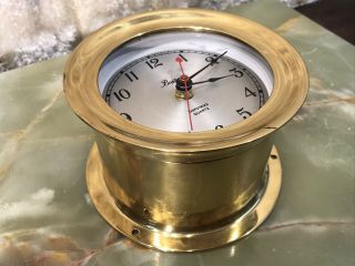 Vintage Usa Chelsea Boston Heavy Brass Ship’s Bell Striking Clock
