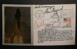 Fdc,  Nasa,  Sts - 51b,  Challenger,  Signed By Astronauts,  4/29/1985