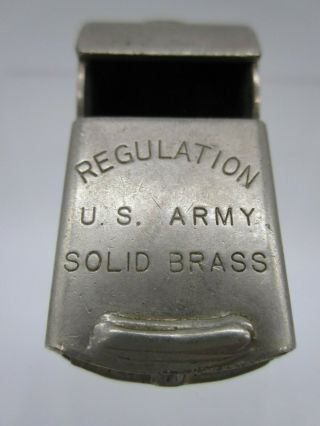 Vintage Ww2 Wwii Regulation Us Army Brass Cork Ball Whistle