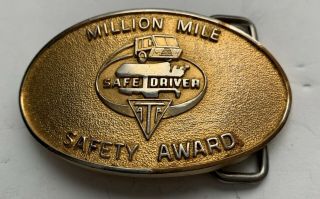Vintage Million Mile Safe Driver Award Ata Gold Tone Solid Brass