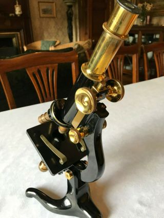Vintage W.  Watson & Sons Brass " Kima " Microscope In Case - Circa 1934