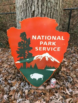" National Park Service " Large,  Heavy Porcelain Sign (36 " X 28 "),  Sign