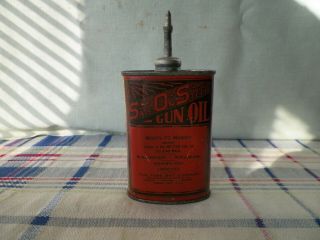 Vintage S O S Safe On Steel Handy Oiler Gun Oil Can Lead Top