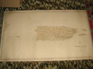 1873 Nautical Chart Puerto Rico Map Us Hydrographic Navigation