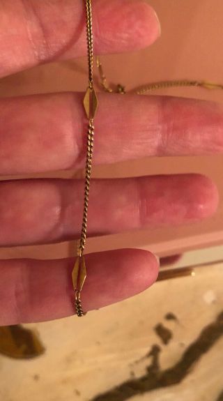 Vintage 14k Solid Yellow Gold 18” Station Necklace 4.  7 G