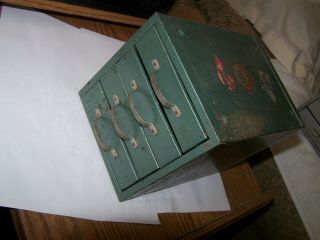 Vintage Tool Storage Cabinet Waterloo 4 Drawer Pressed Steel 8 1/4 X 5 3/4 X 6
