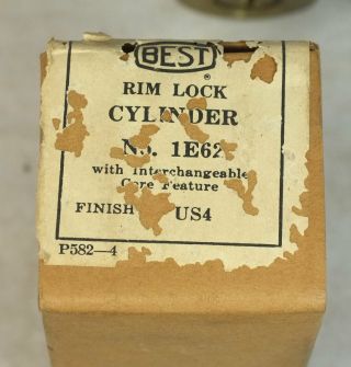 Three Vintage Best Brass Interchangeable Core SFIC Rim Lock Cylinders 1E62 3