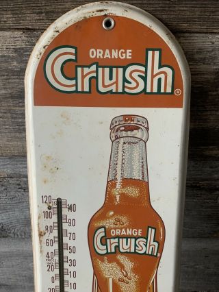 Vintage Orange Crush Advertising Sign Thermometer 2