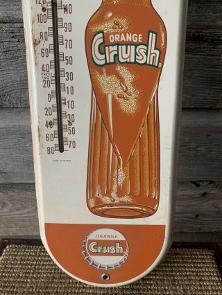 Vintage Orange Crush Advertising Sign Thermometer 3