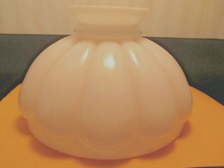 10 " Vintage Milk Glass Melon Ribbed Shade