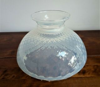 Vintage Vaseline Honeycomb Effect Glass Oil Lamp Shade 7.  5 " Fit Dia.