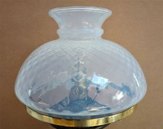 vintage Vaseline honeycomb effect Glass Oil Lamp Shade 7.  5 