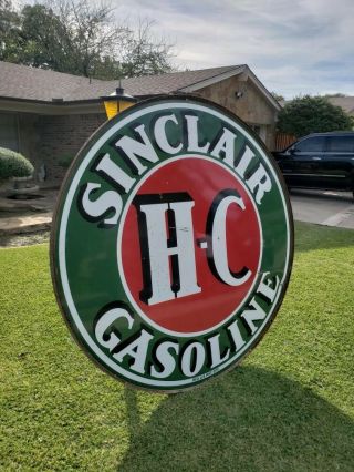 6ft Sinclair HC Porcelain Sign With ring Double Sided. 3