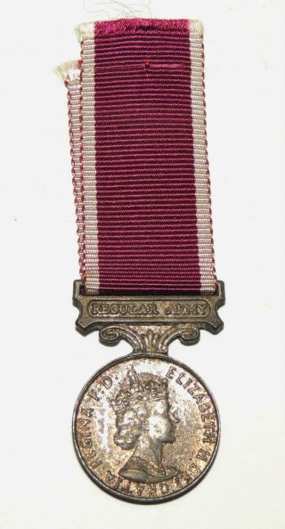 Army Long Service & Good Conduct Elizabeth Ii Regular Army Medal Mini Miniature