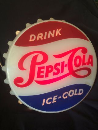 Lighted Pepsi - Cola Bottle Cap Sign