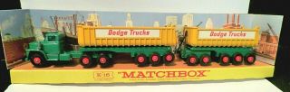 Matchbox K - 16 King Size Dodge Tractor With Twin Tippers Lesney