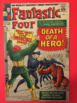 Fantastic Four 32 Death Of A Hero The Invincible Man Marvel Silver Age 1964