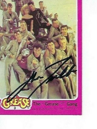 John Tavolta Signed 1978 Topps " Grease " Pink 3 - The Grease Gang