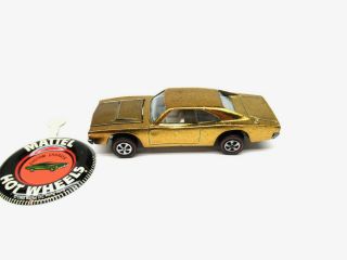 Hot Wheels Redline Us Gold Custom Dodge Charger Nm W/ Badge