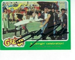John Tavolta Signed 1978 Topps " Grease " Green 75 - A Swinging Celebration