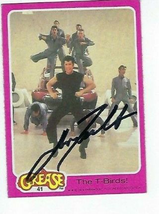 John Tavolta Signed 1978 Topps " Grease " Pink 41 - The T - Birds