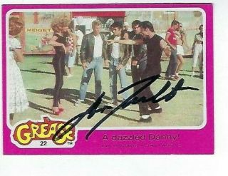 John Tavolta Signed 1978 Topps " Grease " Pink 22 - A Dazzled Danny