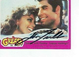 John Tavolta Signed 1978 Topps " Grease " Pink 55 - Sandy & Danny Happy Endings