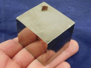 A Huge 100 Natural Pyrite Crystal Cube With Two Smaller Twins Spain 364gr