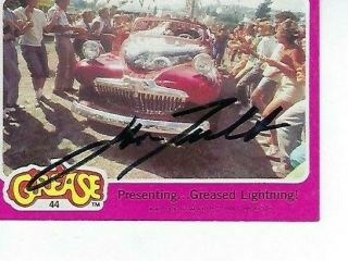 John Tavolta Signed 1978 Topps " Grease " Pink 44 - Presenting Greased Lightning