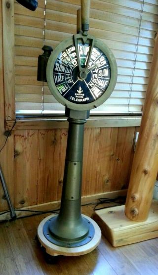 Antique Nautical Brass Ships Telegraph 38” Inches From Base To Top Of Handles