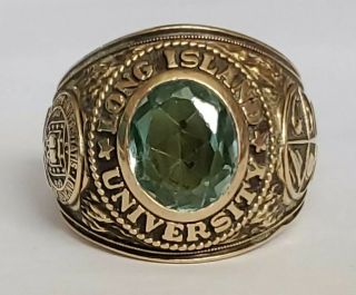 Vintage Class Ring 10k Gold Long Island University 1965 Sz 11