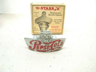 Vintage Star X Pepsi Cola Stationary Bottle Opener