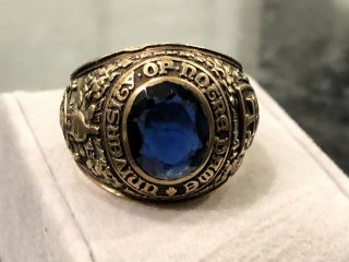 Vintage 10k Gold University Of Notre Dame Ring 20.  5 Grams 60 