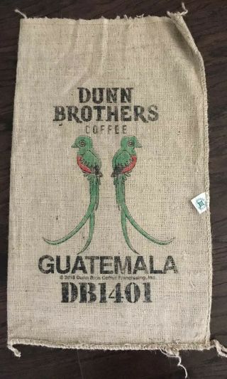 Burlap Coffee Bag Dunn Bros Guatemala Coffee Gunny Sack Coffee House Decor
